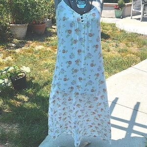 Vintage Laura Ashley White floral maxi slip dress vintage 90’s summer dress szM